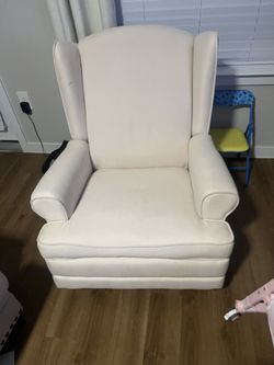 Beige Recliner Swivel With USB