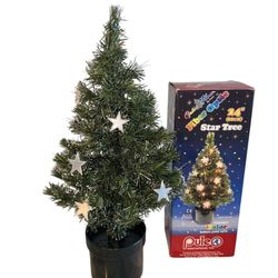 Fiber Optic Star Ornament Christmas Tree Color Changing Lights Vintage 2ft Puleo
