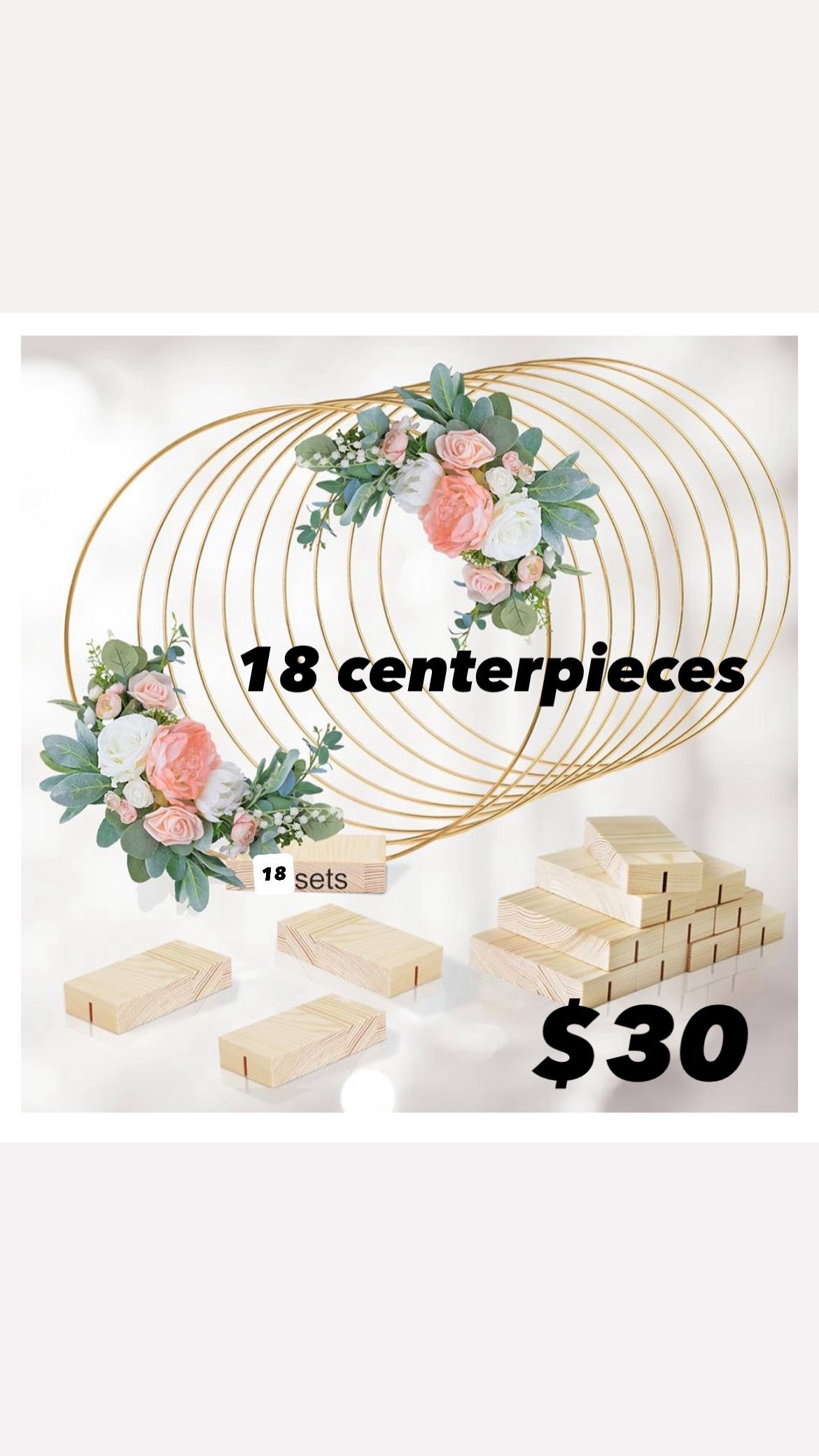 18 Pcs Centerpieces Gold NEW IN BOX