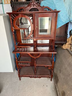 Victorian Mahogany Etagere Display Cabinet