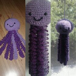 MTO Handmade Crochet 13" Hanging Jellyfish