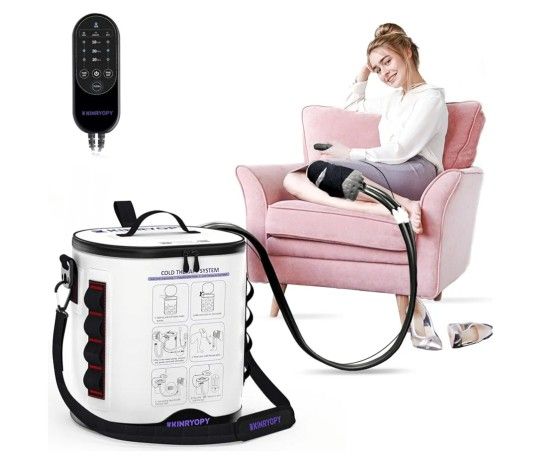 Cold Therapy Machine with Programmable Timer, Portable Ice Machine for Knee After Surgery, Knee Replacement Recovery System, Cryotherapy Pain Relief