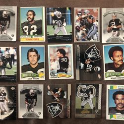 Mixed Lot Of 15 Oakland Raiders Football Cards GC