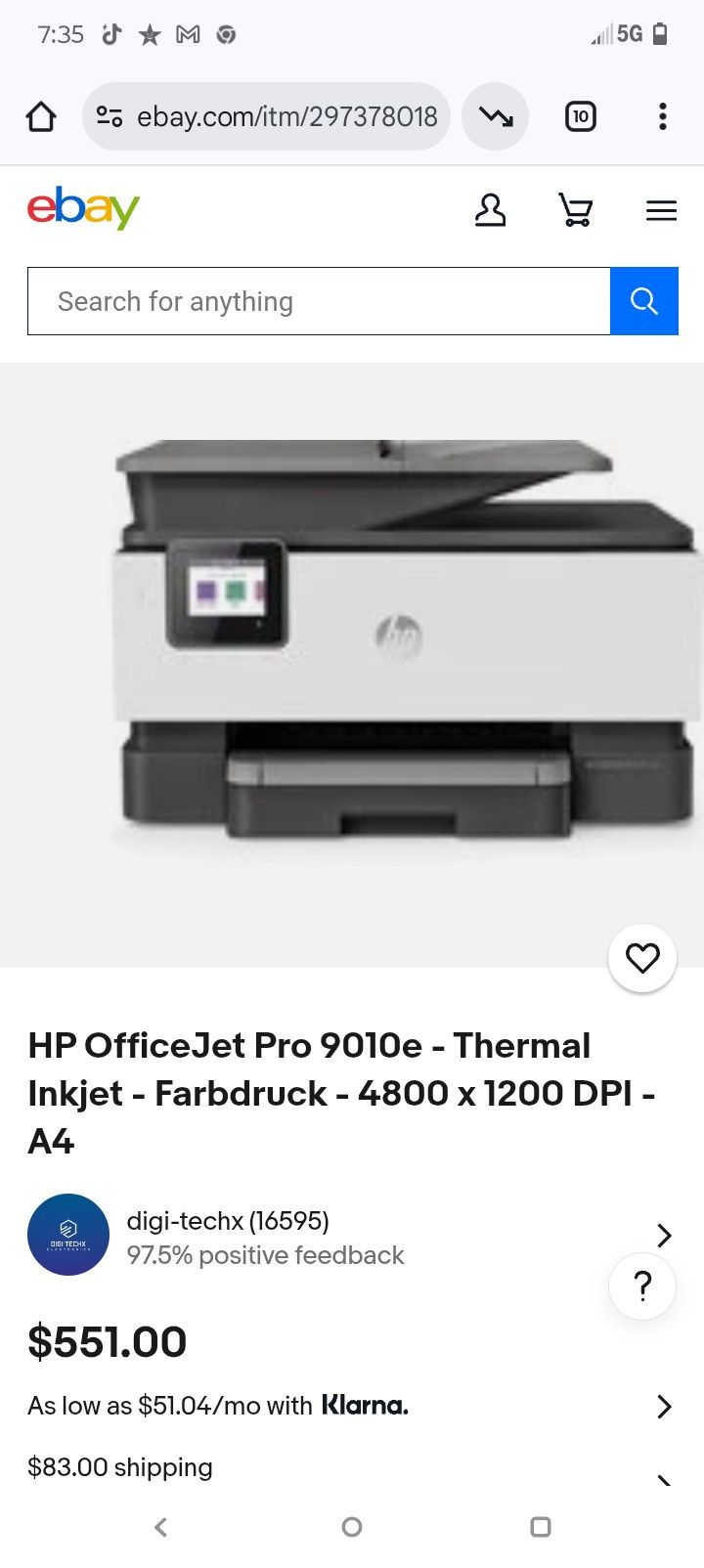 HP 9010 All In One Printer 