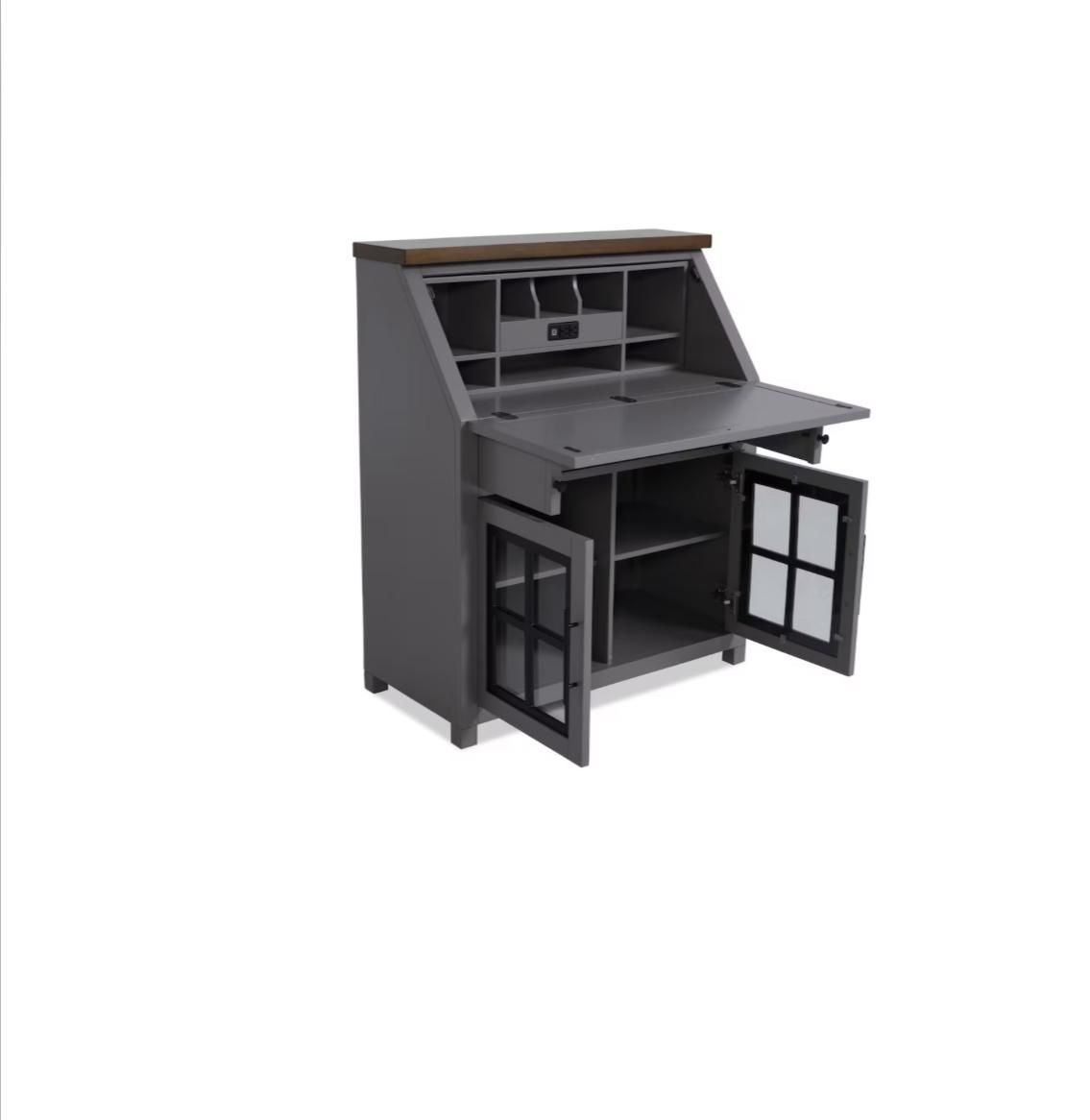 Modern Farm Gray Drop Lid Desk