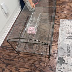 Glass top coffee table