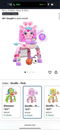 Kids toy Giraffe Basketball Hoop & Soccer goal Activity Center