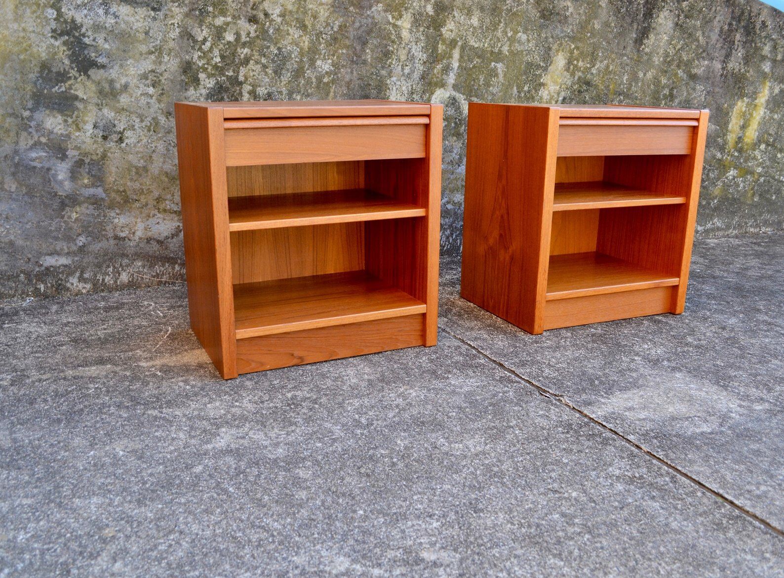 Pair of Poul Hundevad Jesper Teak Nightstands or End / Side Tables