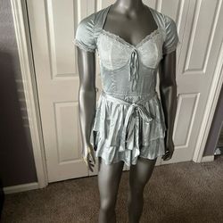 Soft mint satin romper