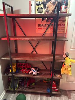 5-Tier Industrial Bookshelf with Metal Frame