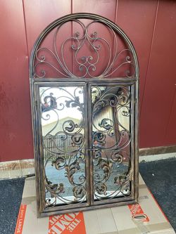 Arched Wrought Iron Wall Mirror