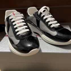 Black And Grey Prada Sneakers 