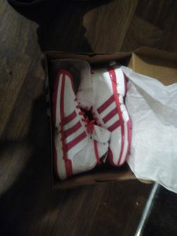Adidas Pink And White Pro Model 0 Basketball Shoes