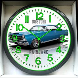 Wall Clock 1966 Ford Fairlane Glow In The Dark Wall Clock New!