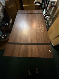 Dark Brown Wood Grain Dining Table or Desk