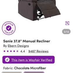 Dark brown recliner