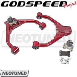 GODSPEED ADJUSTABLE FRONT CAMBER ARMS WITH BALL JOINTS KIT FOR NISSAN 370Z (Z34) 09-22 / G37 / Q50 Q60 / EX35 EX37 / G25