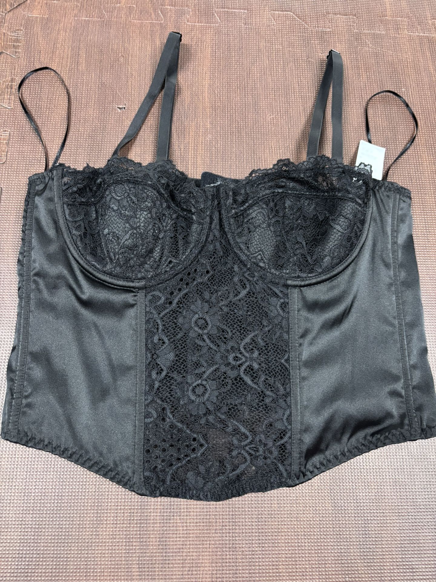 Black Corset Crop Top