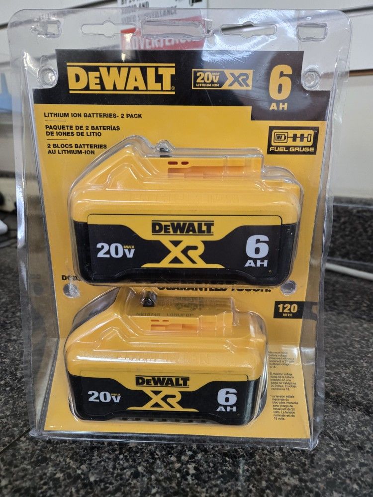 2 Pack DeWalt 20V 6AH Batteries (DCB206-2)
