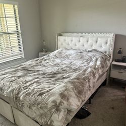 Queen Bed + Mattress + w Night Stands