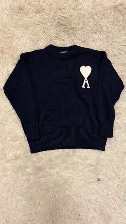 Ami Paris De Coeur Knit Sweater Navy