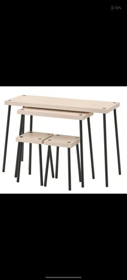 Nesting Tables with 2 stools