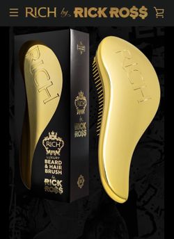 BEARD & HAIR BRUSH GOLD or SLIVER