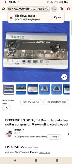 BOSS MICRO BR Digital Recorder palmtop guitar companion & recording studio