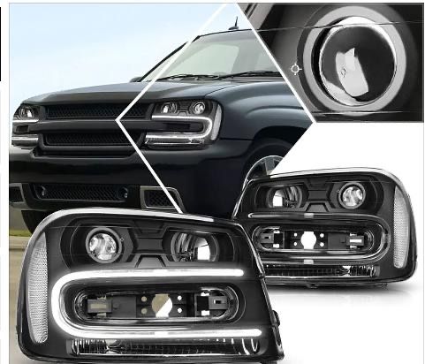 LA Zona Auto Parts 2002 to 2009 Chevy Trailblazer DRL Projector Headlights Luces Micas Calaveras Proyectores LED