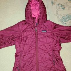 Patagonia Red Burgundy Quilted Puffer Coat Jacket Size S