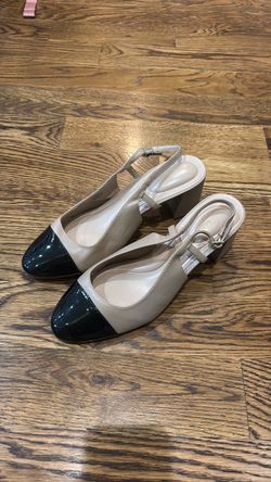 Kelly & Katie Shoes - Tan/Black Tip 10M
