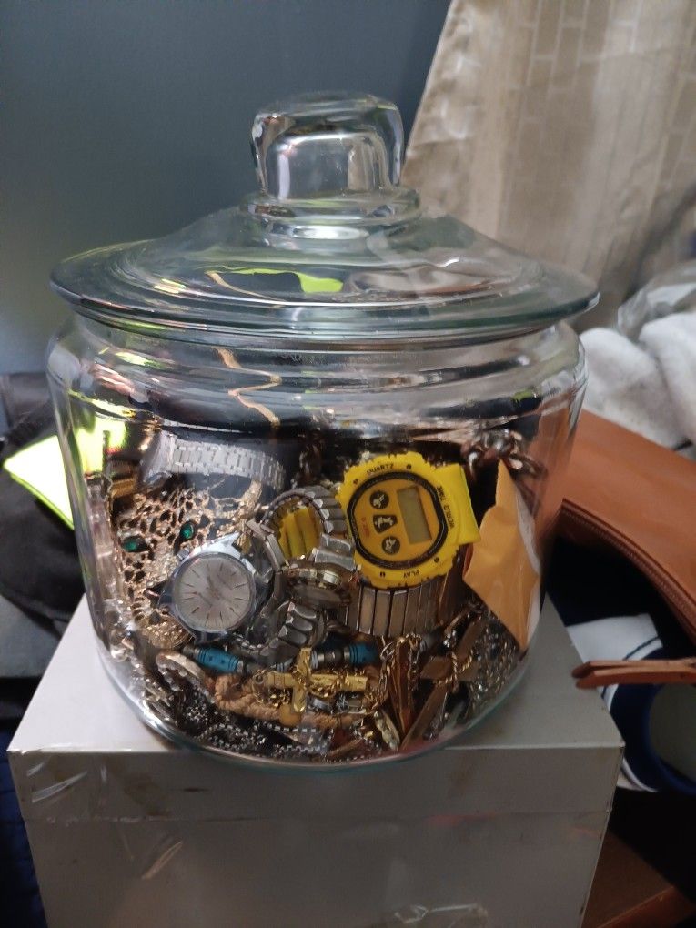 Jar Of Costume Jewelry