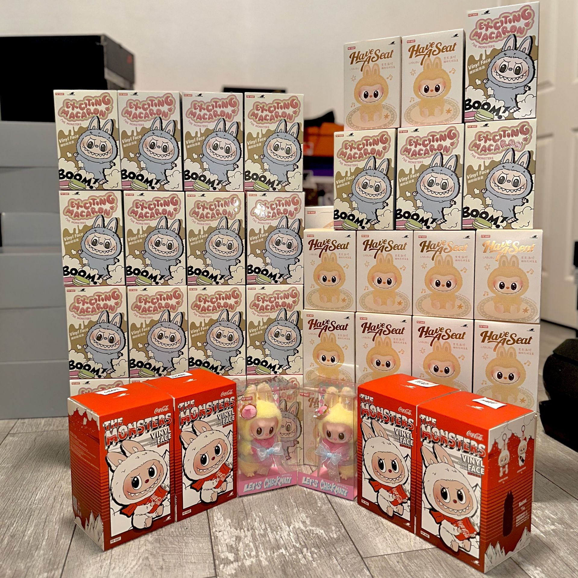 Pop Mart Labubu The Monsters Have A Seat / Exciting Macarons / Coca Cola / Let’s Checkmate Queen Vinyl Plushes IN HAND BRAND NEW