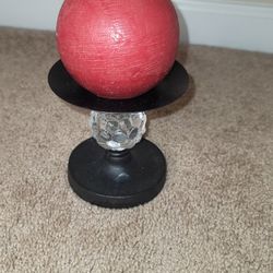 Red Candle Ball With Candle Holder