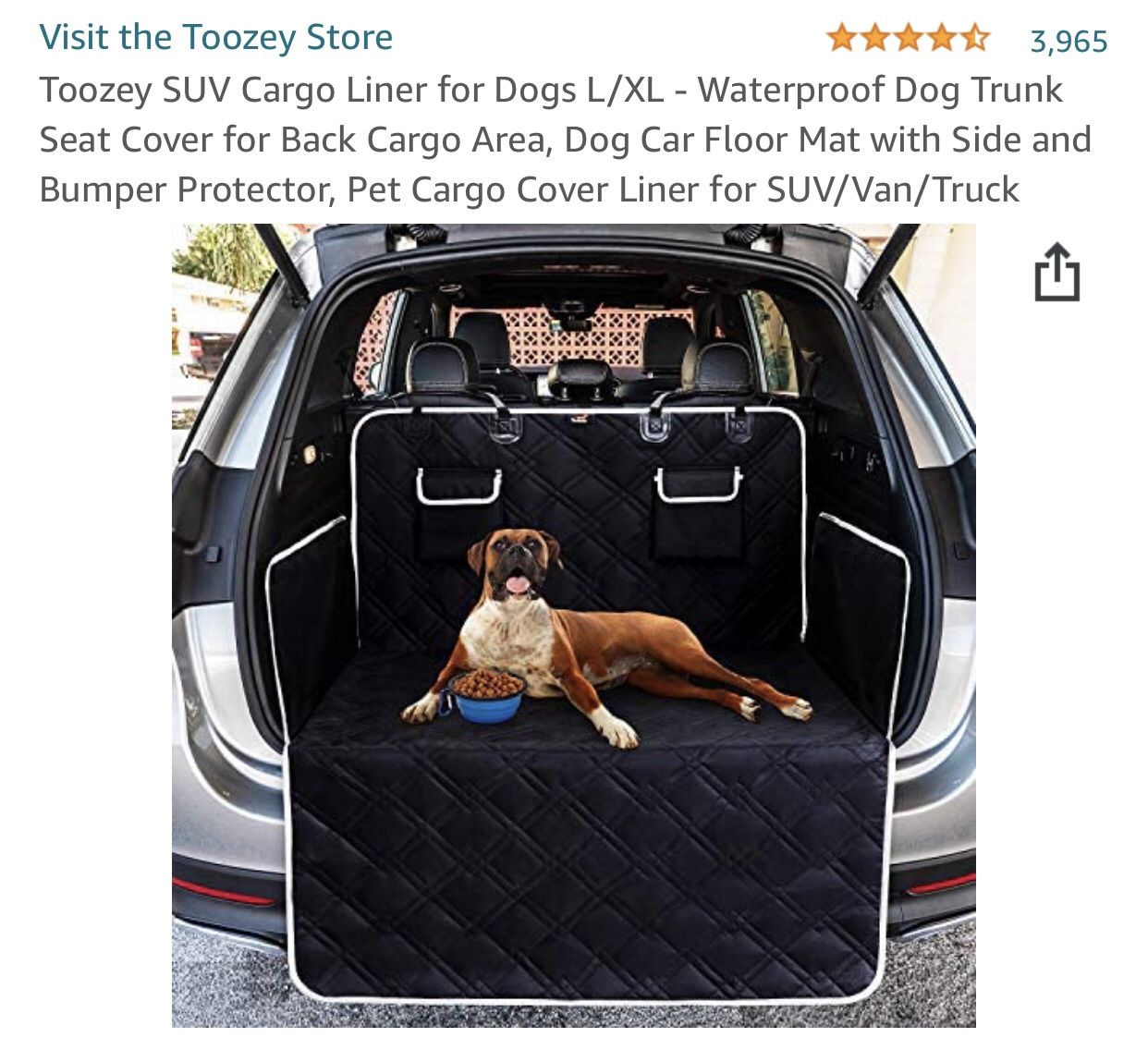 SUV Cargo Liner For Dogs 