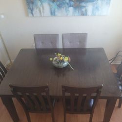 Dark Wood Ashley Adjustable Dining Room Table