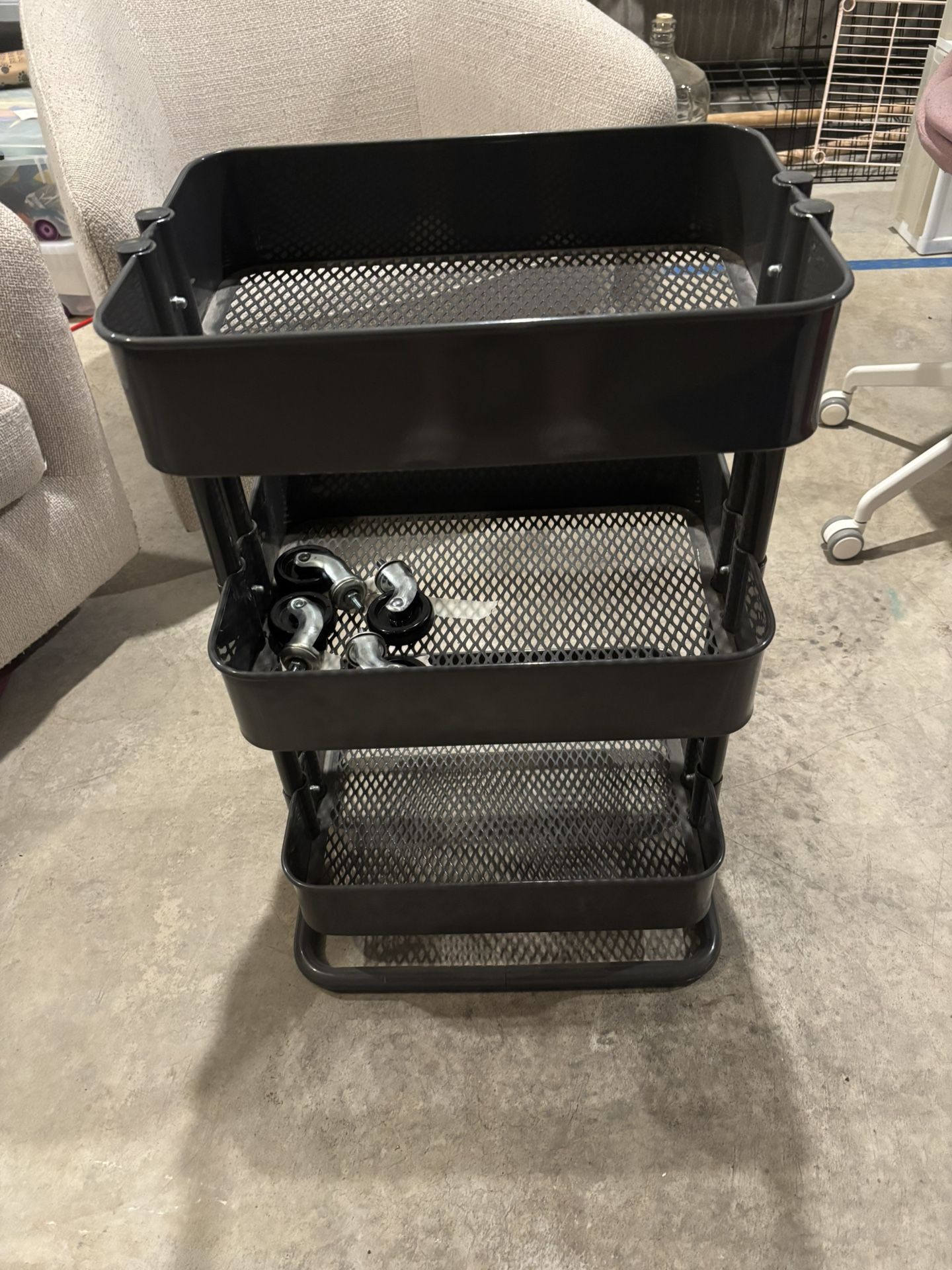 IKEA Gray Rolling Metal Storage Cart