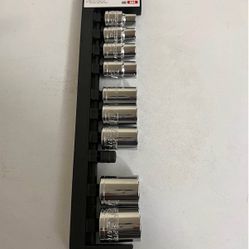 New PITTSBURG 1/2” Drive 9 Pieces Chrome Socket Set 