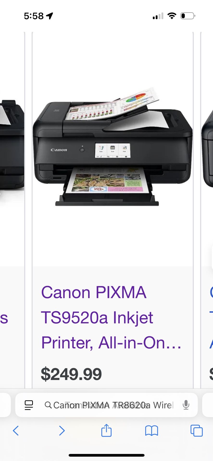 LOW PRICE MOVING- $250 + TAX CANON PIXMA ALL IN 1 PRINTER FAX