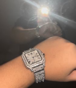 Mossnite cartier iced out real silver 925