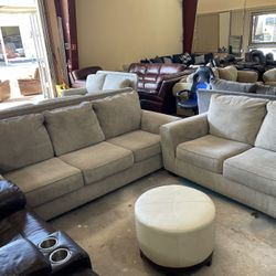 Fabric Sofas Set 2 Pieces 