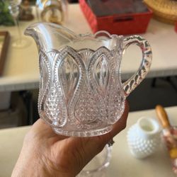 Antique EAPG Glass Pitcher Admiral Bryce Higbee Ribbed 