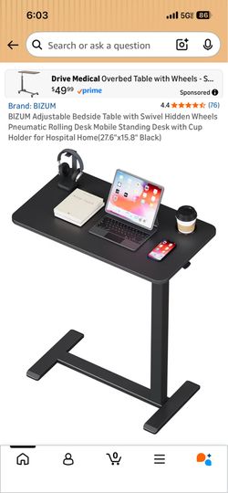 Adjustable Bedside Table