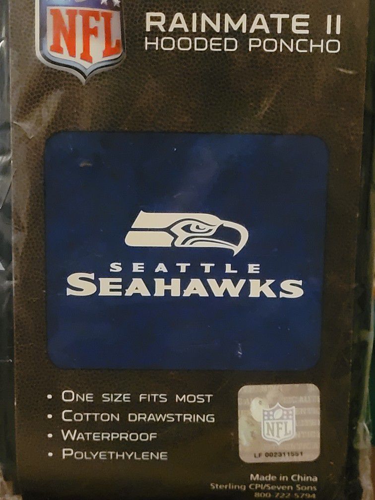 Brand New Seattle Seahawks Hooded Poncho 
