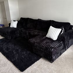 New in Box Oversized Double Chaise Fluffy Sectional  $10DOWN