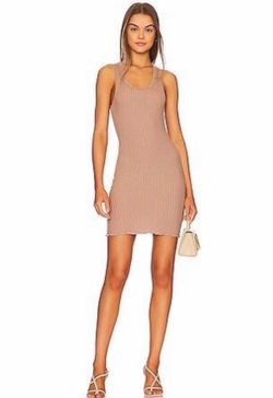 Revolve Salma Knit Mini Dress in Taupe