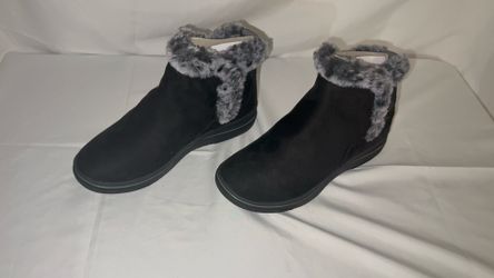 Clarks Black  Faux Fur Suede Boot