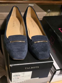 Talbots "Milly" Suede Loafers in the Color Indigo Blue. 
