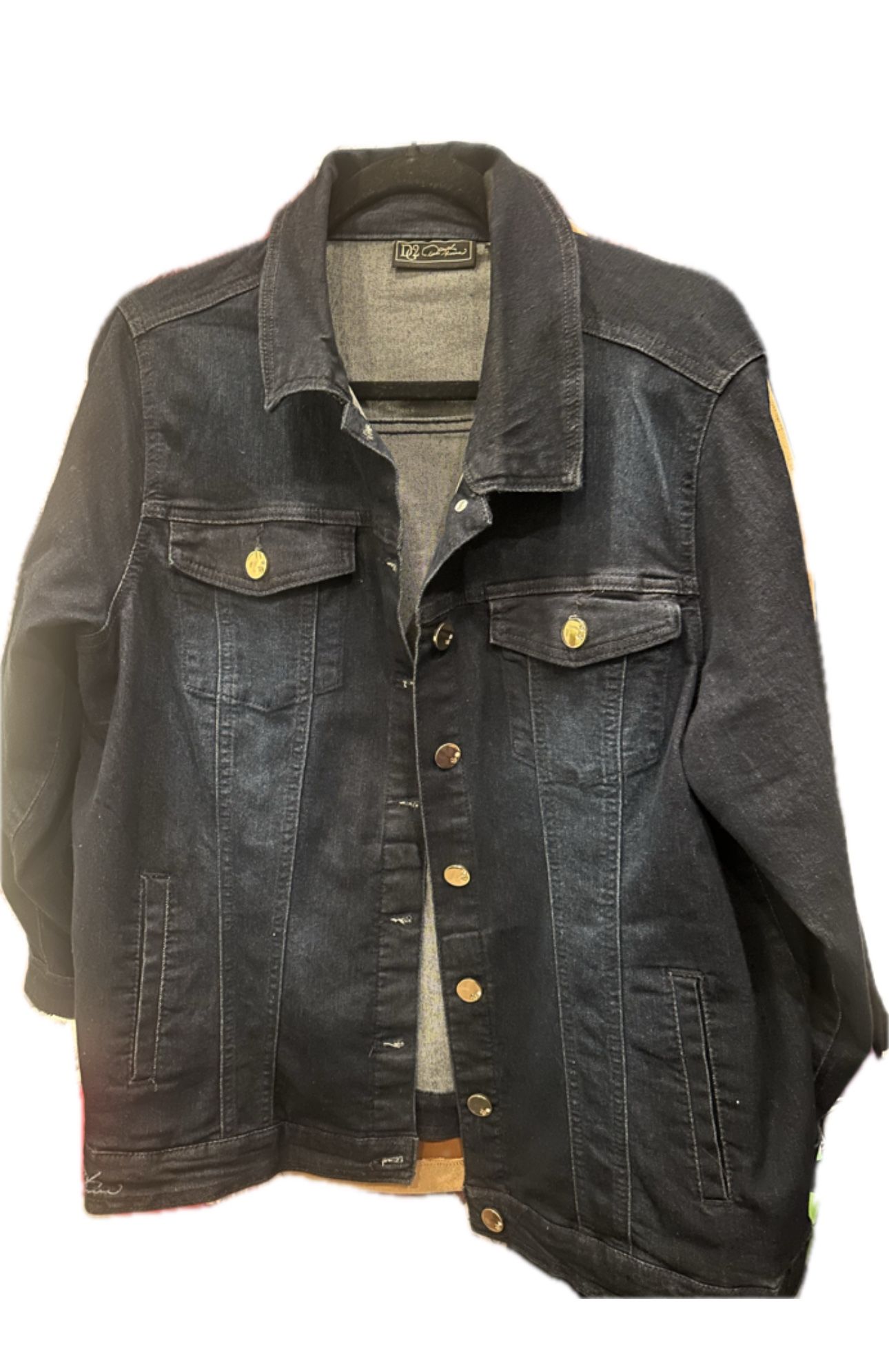 Plus Size Dark Denim Jacket 
