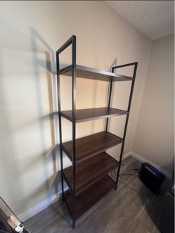 5-Tier Industrial Bookshelf with Metal Frame